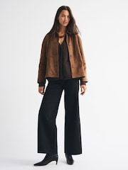 Crno - Abercrombie & Fitch High Rise široke farmerke - Slika 2 od 7