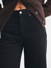 Crno - Abercrombie & Fitch High Rise široke farmerke - Slika 4 od 7