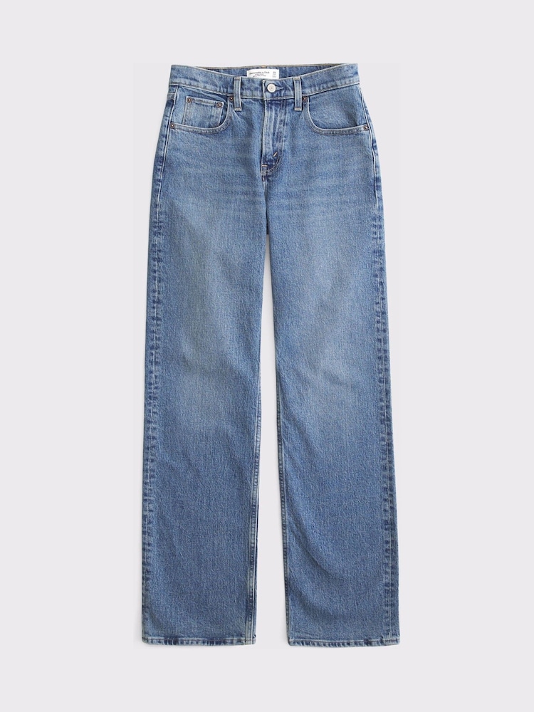 Svetlo Plavo - Abercrombie & Fitch High Rise 90's Relaxed Jeans - Slika 7 od 7