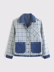 Abercrombie & Fitch Blue Reversible Denim Flannel Jacket - Image 11 of 12