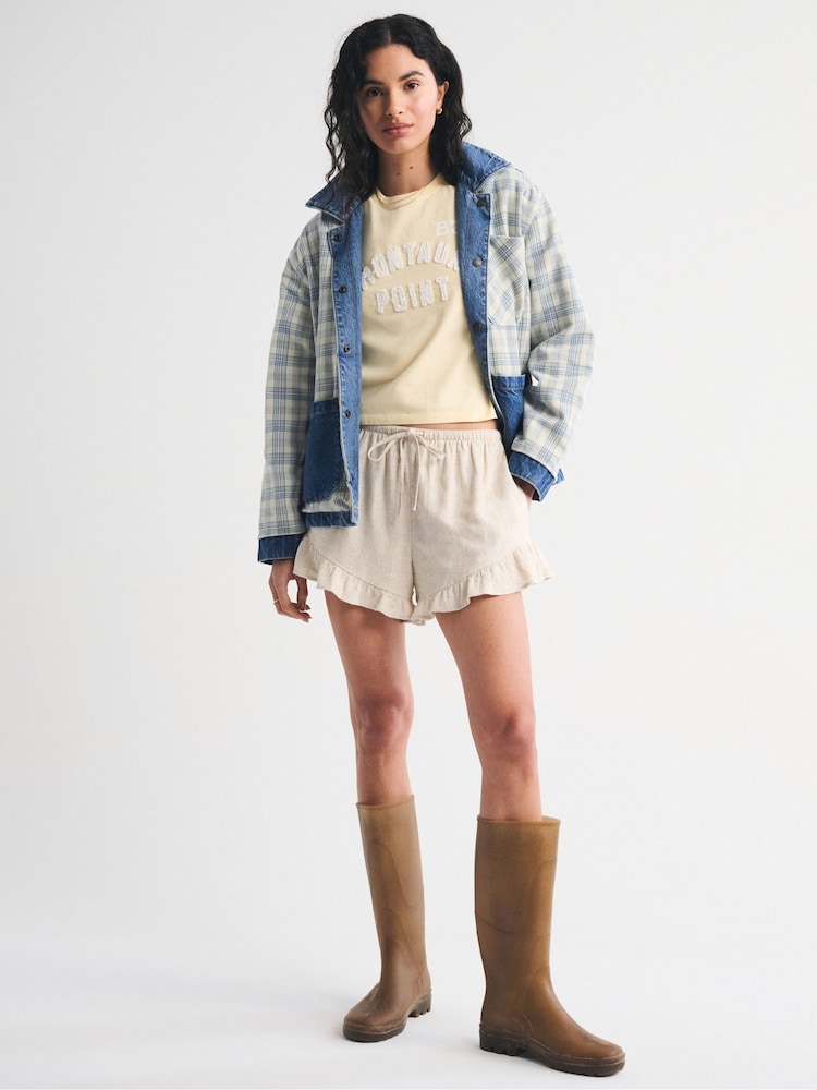 Abercrombie & Fitch Blue Reversible Denim Flannel Jacket - Image 2 of 12