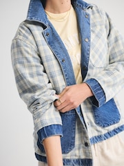 Abercrombie & Fitch Blue Reversible Denim Flannel Jacket - Image 3 of 12