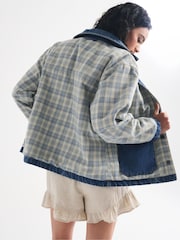 Abercrombie & Fitch Blue Reversible Denim Flannel Jacket - Image 5 of 12