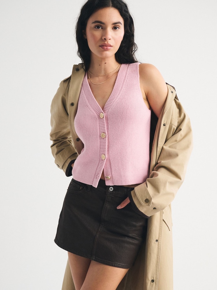 Abercrombie & Fitch Chunky Button Through Vest Top - Slika 1 od 7