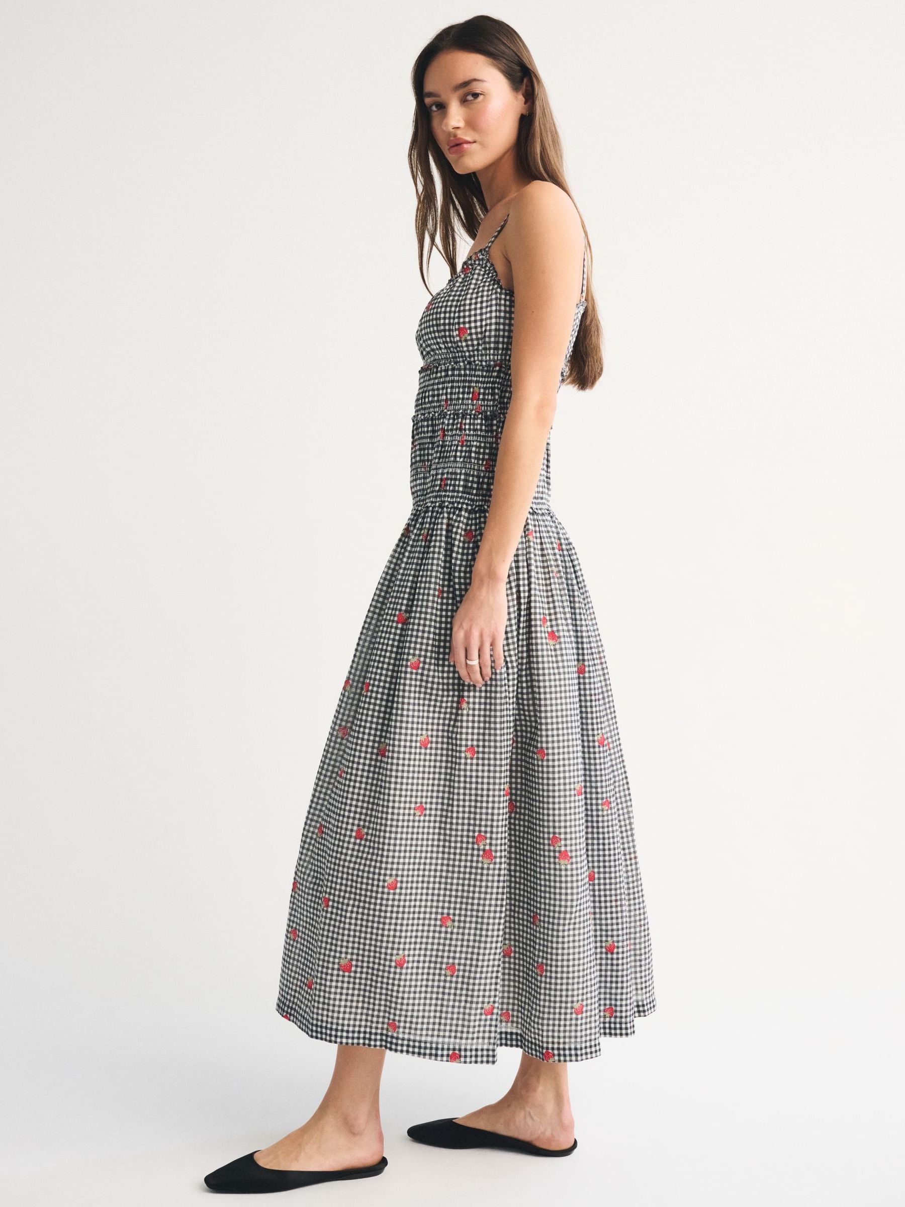 Buy Abercrombie & Fitch Black Strappy Smocked Drop Waist Maxi