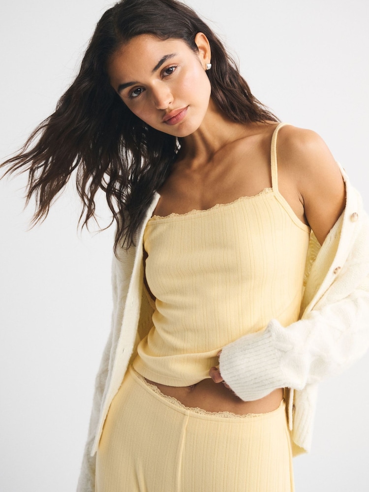 Abercrombie & Fitch Yellow Pointelle Sleep Cami - Image 1 of 7