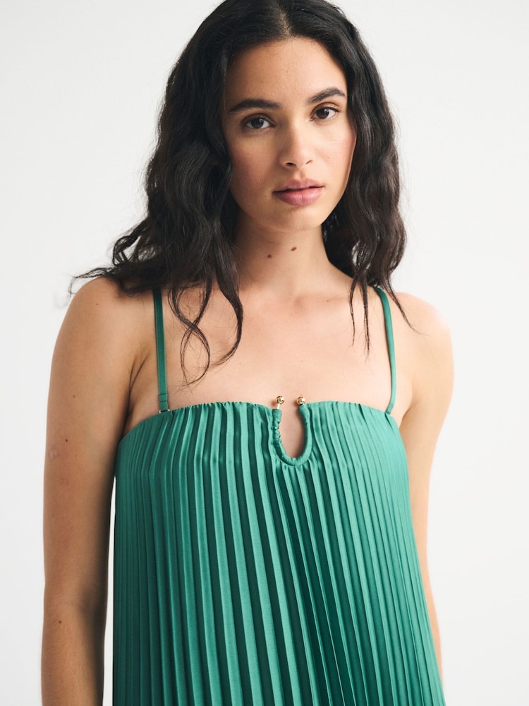 green prom dress off the shoulder Dark Green Tulle A-Line One-Shoulder Long Prom Dress with Slit
