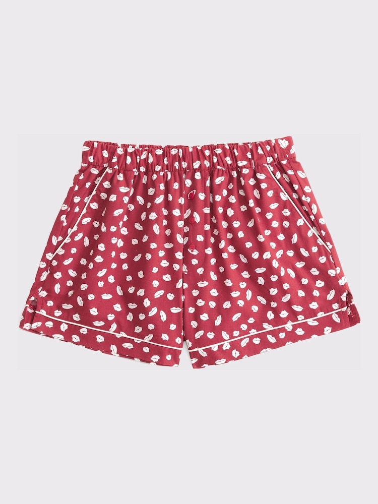 Abercrombie & Fitch Red Cotton Poplin Pyjama Shorts - Image 8 of 8 Abercrombie & Fitch Red Cotton Poplin Pyjama Shorts - Image 8 of 8
