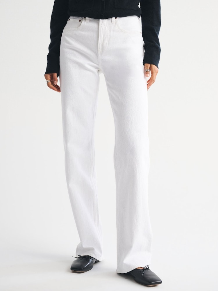 Abercrombie & Fitch White High Rise 90's Relaxed Jeans - Image 1 of 7