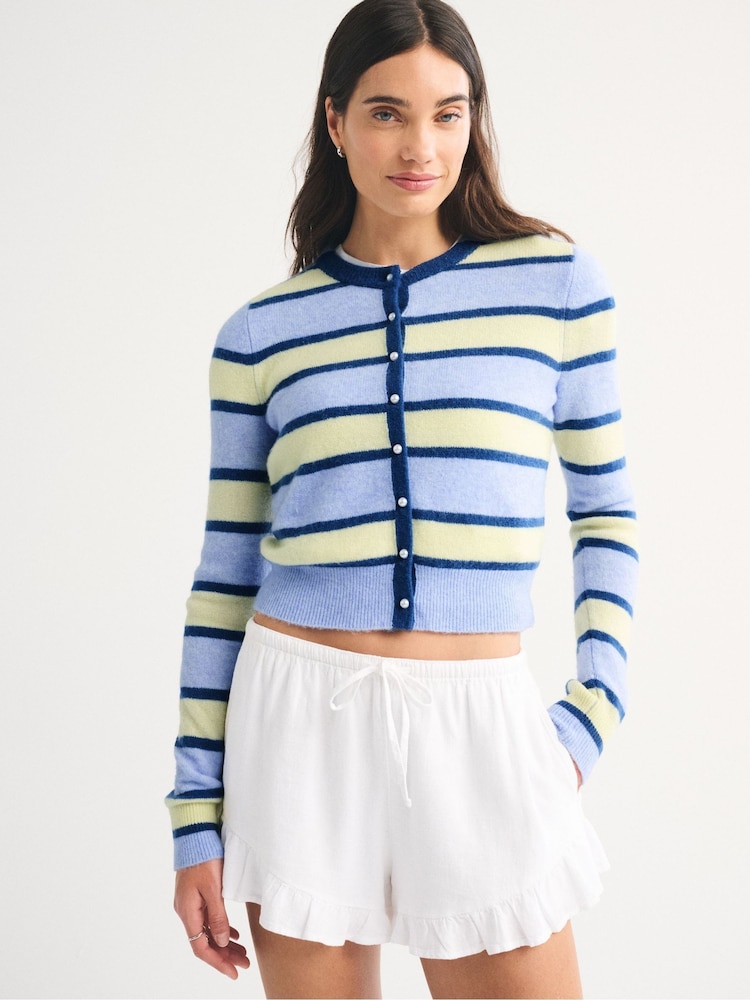 Abercrombie & Fitch Langärmelige Strickjacke mit Rundhalsausschnitt und Perlenknöpfen - Bild 1 von 6