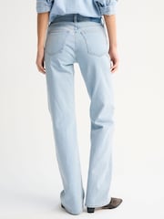 Abercrombie & Fitch Blue High Rise 90's Relaxed Floral Embroidered Jeans - Image 4 of 10