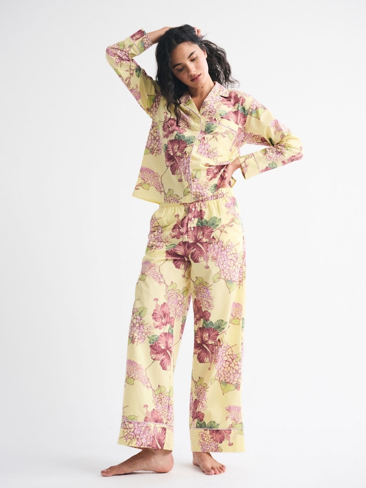 צהוב בהיר - Abercrombie & Fitch Pointelle Sleep Trousers - תמונה 1 מתוך 6