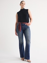 Τζιν Abercrombie & Fitch με ψηλόμεσο κασκόλ και ζώνη - Εικόνα 1 του 8