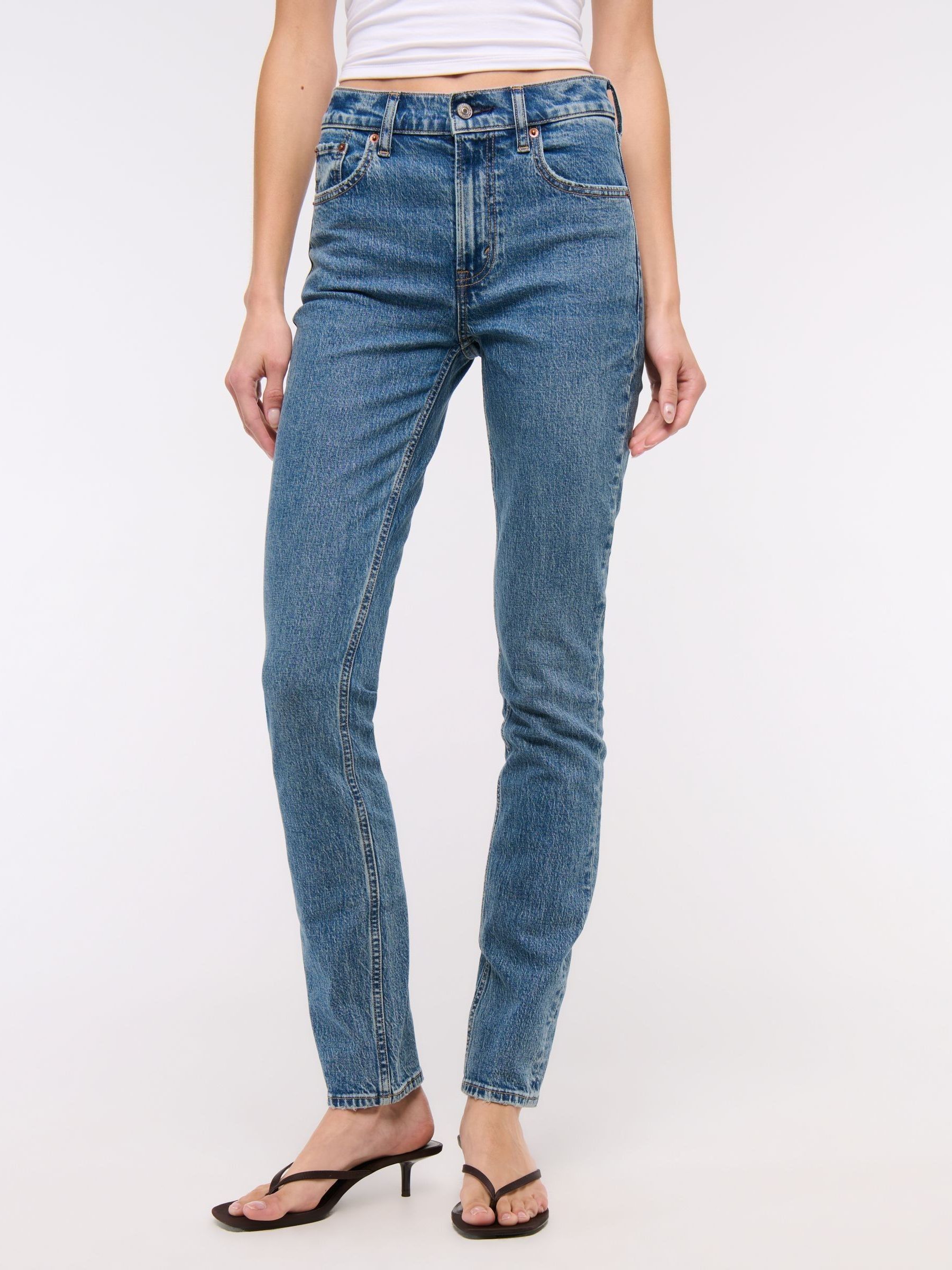 Abercrombie & Fitch Blue High Rise Modern Skinny Jeans