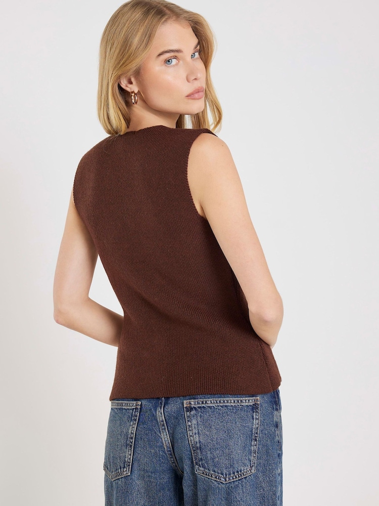 River Island Asymmetric Button Front Waistcoat - Imagen 2 de 4