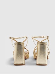 River Island Gold Strappy Heeled Platform Sandals - Image 5 of 6