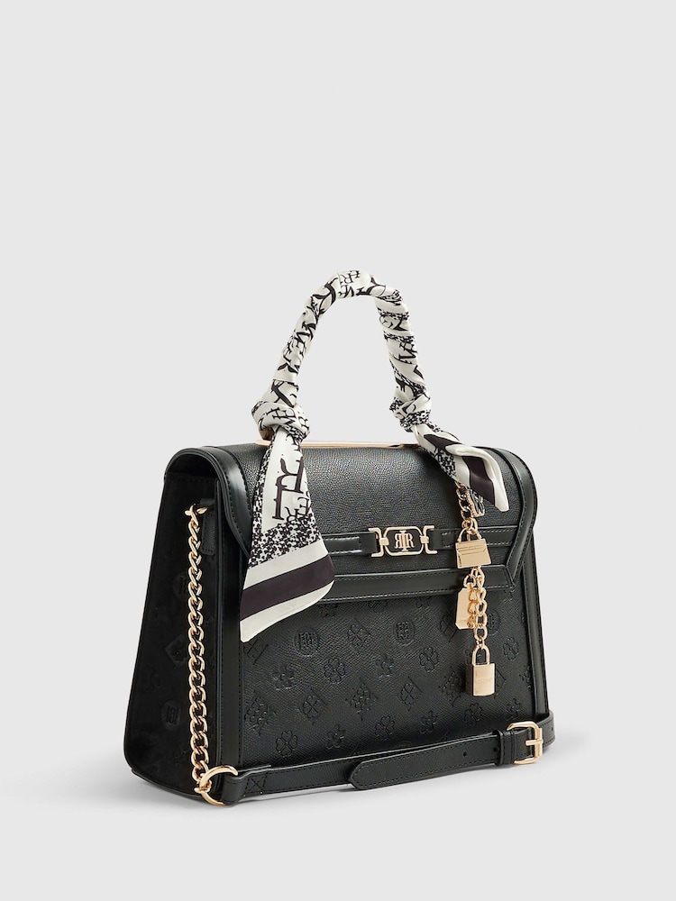 River Island Black Embossed Charm Tote Bag - Image 2 of 5