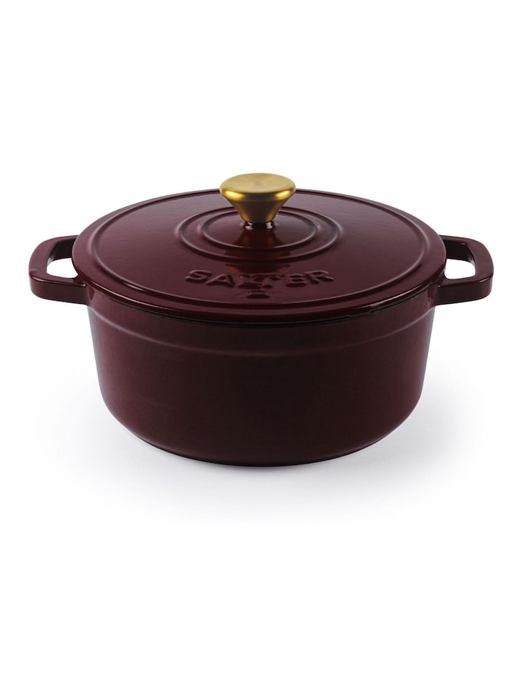 Salter Red Chester Cast Iron 3.4L Casserole Pot - Image 6 of 6 Salter Red Chester Cast Iron 3.4L Casserole Pot - Image 6 of 6