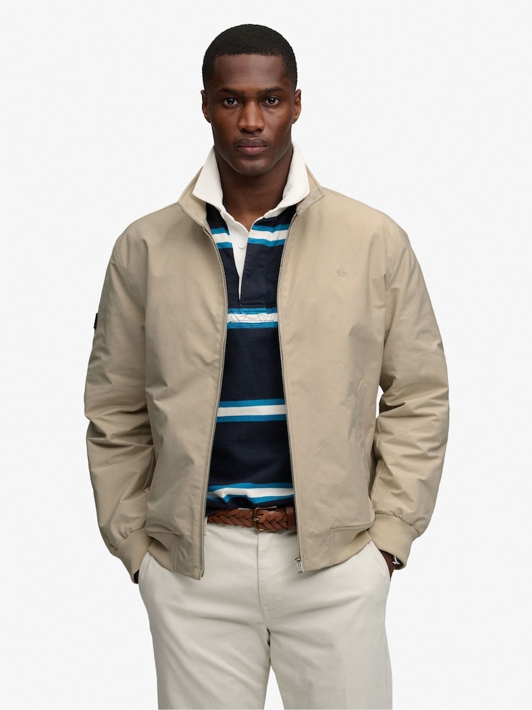 Cream - Superdry Campus polsterēta Harrington jaka - Attēls 1 no 8