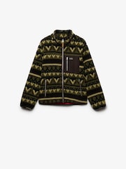 Superdry Green Abstract Zip Through Fleece - Image 1 of 2