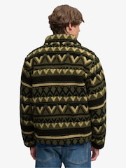 Superdry Green Abstract Zip Through Fleece - Image 3 of 6