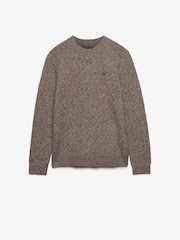 Superdry Dull Brown Brushed Cable Sleeve Jumper - Image 1 of 2