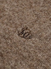 Superdry Dull Brown Brushed Cable Sleeve Jumper - Image 2 of 2