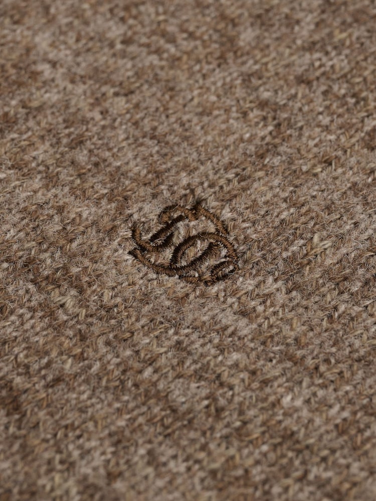 Superdry Dull Brown Brushed Cable Sleeve Jumper - Image 2 of 2