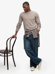 Superdry Dull Brown Brushed Cable Sleeve Jumper - Image 3 of 7