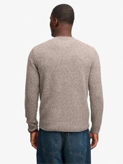 Superdry Dull Brown Brushed Cable Sleeve Jumper - Image 4 of 7