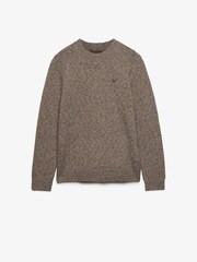 Superdry Dull Brown Brushed Cable Sleeve Jumper - Image 6 of 7