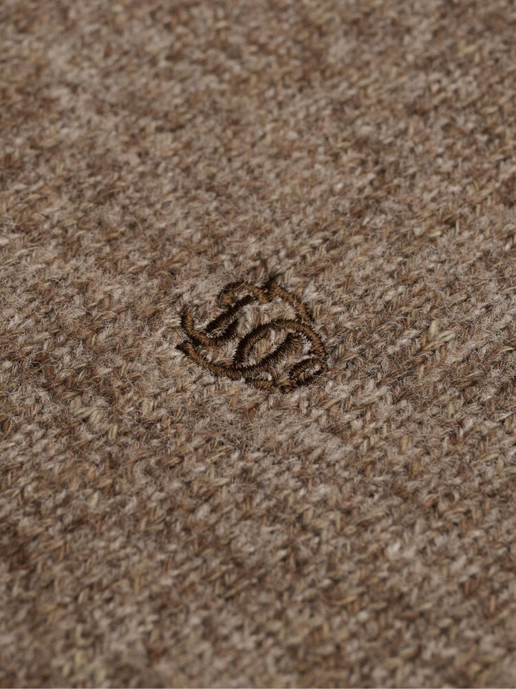 Superdry Dull Brown Brushed Cable Sleeve Jumper - Image 7 of 7