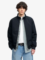Tumši zils - Superdry Campus polsterēta Harrington jaka - Attēls 1 no 7