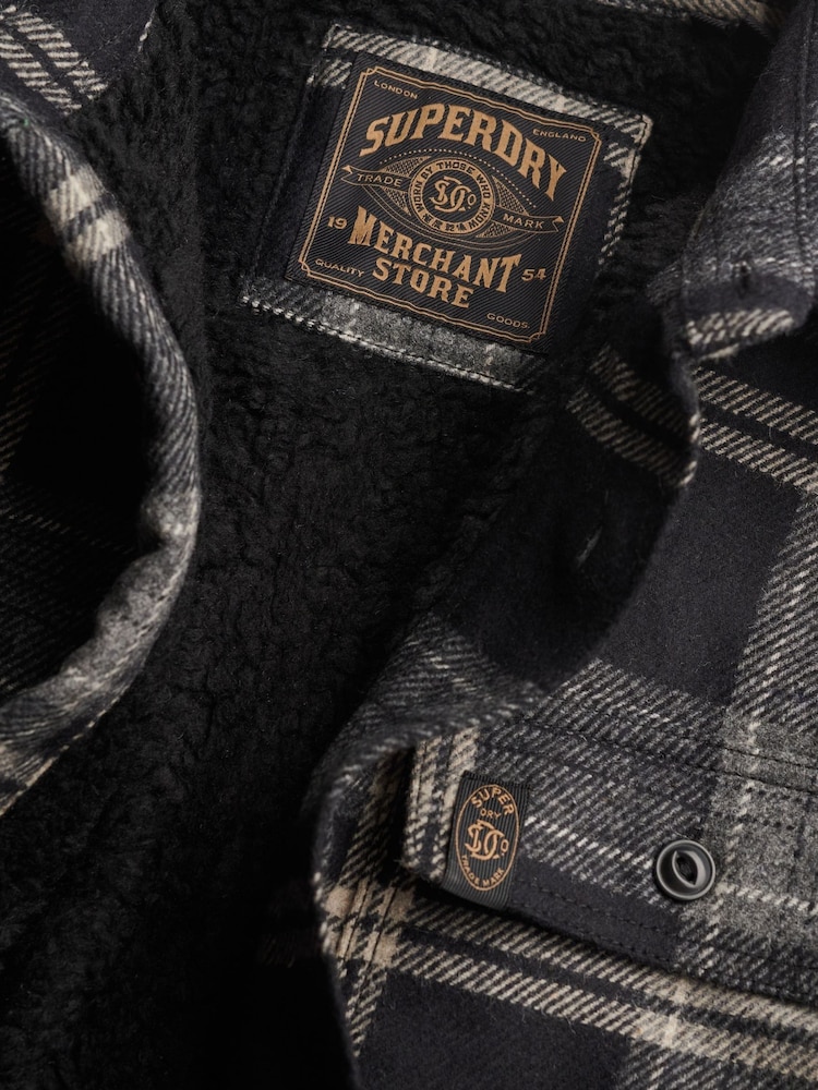 Negro - Sobrecamisa Miller con forro Borreguito de Superdry - Imagen 7 de 7