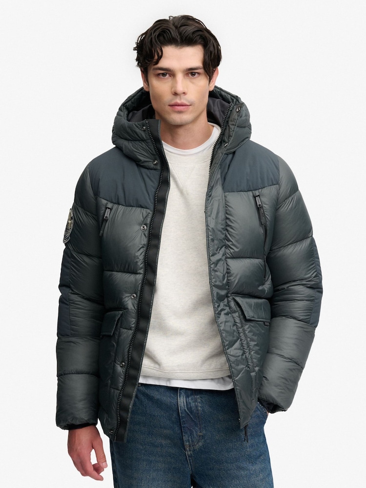 Superdry Green City Baffle Parka - Image 1 of 9