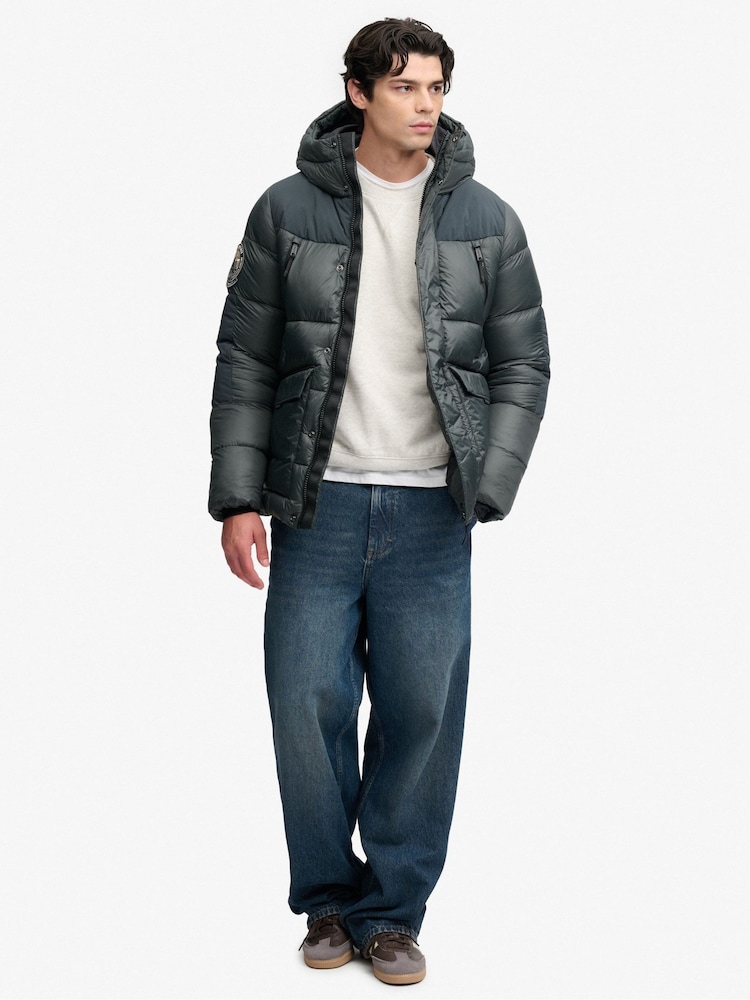 Superdry Green City Baffle Parka - Image 2 of 9