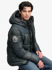 Superdry Green City Baffle Parka - Image 3 of 9