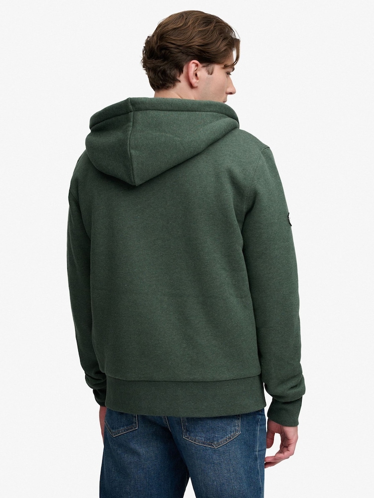 Superdry Green Borg Lined Zip Hoodie - Image 2 of 7 Superdry Green Borg Lined Zip Hoodie - Image 2 of 7