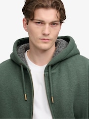 Superdry Green Borg Lined Zip Hoodie - Image 3 of 7