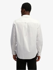 Superdry White Cut Away Poplin Long Sleeve Shirt - Image 2 of 7
