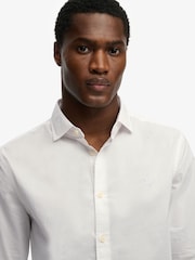 Superdry White Cut Away Poplin Long Sleeve Shirt - Image 4 of 7