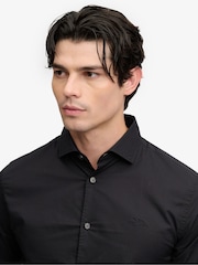 Schwarz - Superdry Cut Away Poplin Long Sleeve Shirt - Bild 4 von 8
