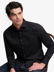 Schwarz - Superdry Cut Away Poplin Long Sleeve Shirt - Bild 5 von 8
