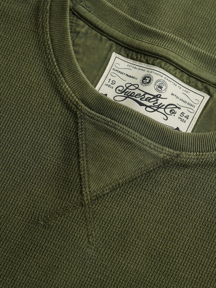 Superdry Green Classic Heavy Textured  T-Shirt - Image 8 of 8