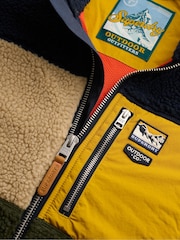 Superdry Blue Colour Block Retro Zip Fleece - Image 2 of 2
