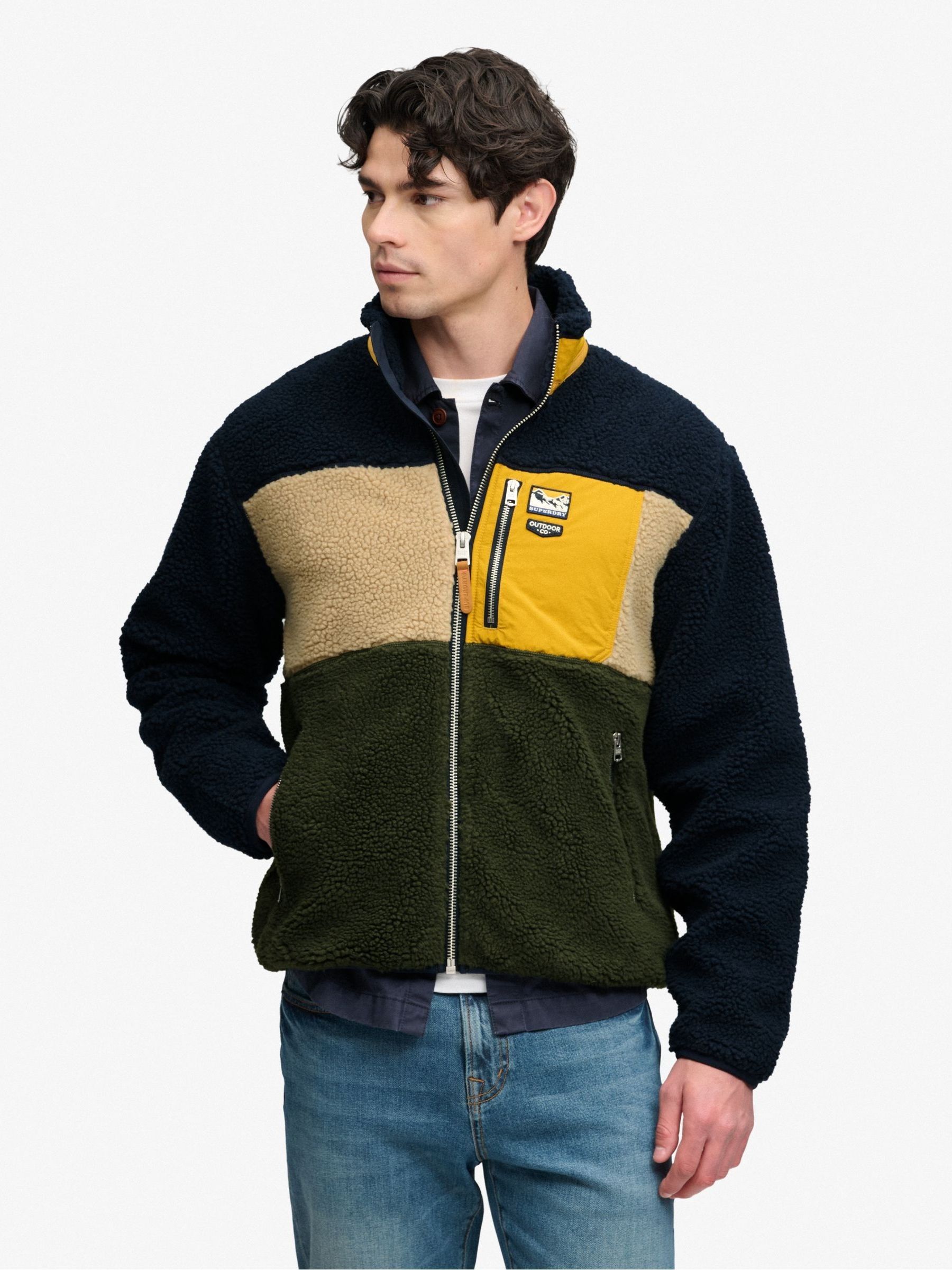 Navy Blue Block R Buy Navy Blue/Green Colour Block - Superdry Vintage Retro Full Zip ...