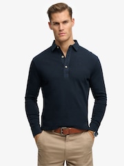 Superdry Blue Classic Rugby Top - Image 1 of 7