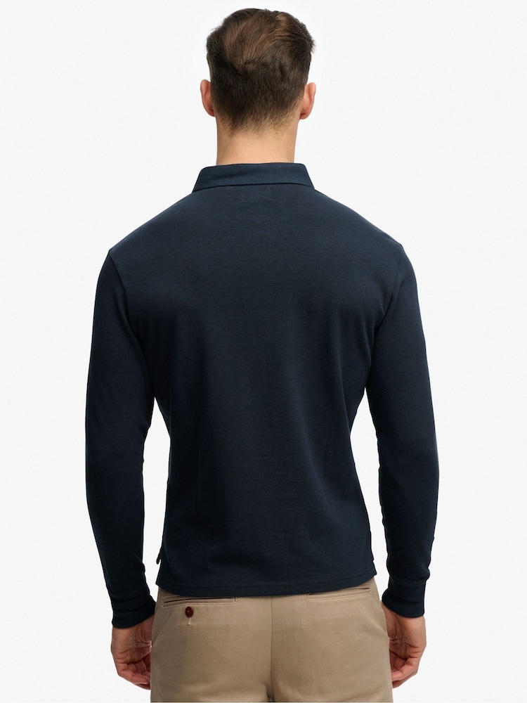 Superdry Blue Classic Rugby Top - Image 2 of 7