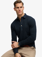 Superdry Blue Classic Rugby Top - Image 3 of 7