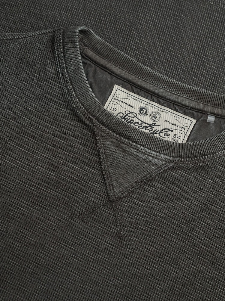 Superdry Black Classic Heavy Textured  T-Shirt - Image 8 of 8